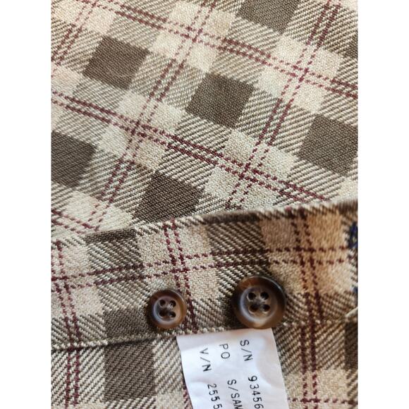 Cutter & Buck Men's 100% Cotton Long Sleeved Shirt Brown and Tan Plaid Large - Picture 4 of 6